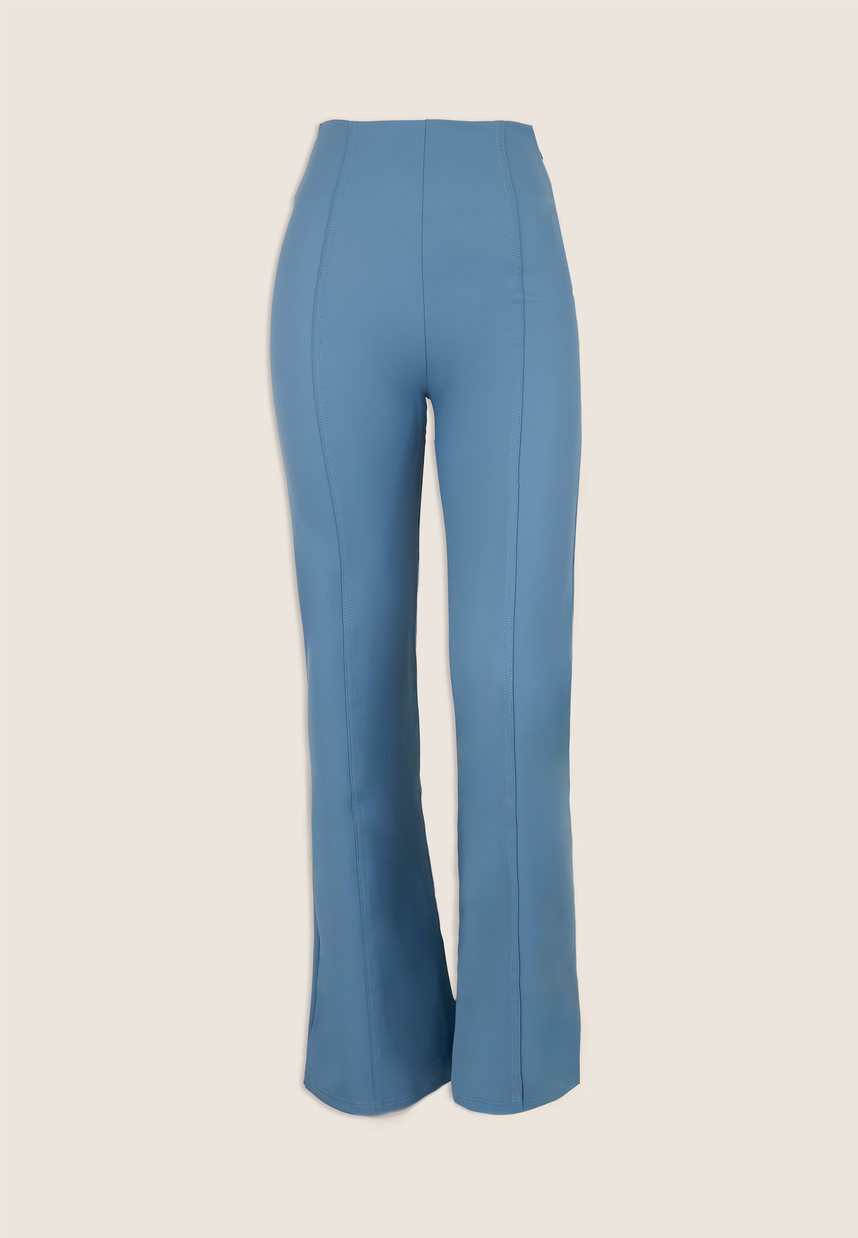High-waist flare-leg WR.UP® shaping trousers in faux leather
