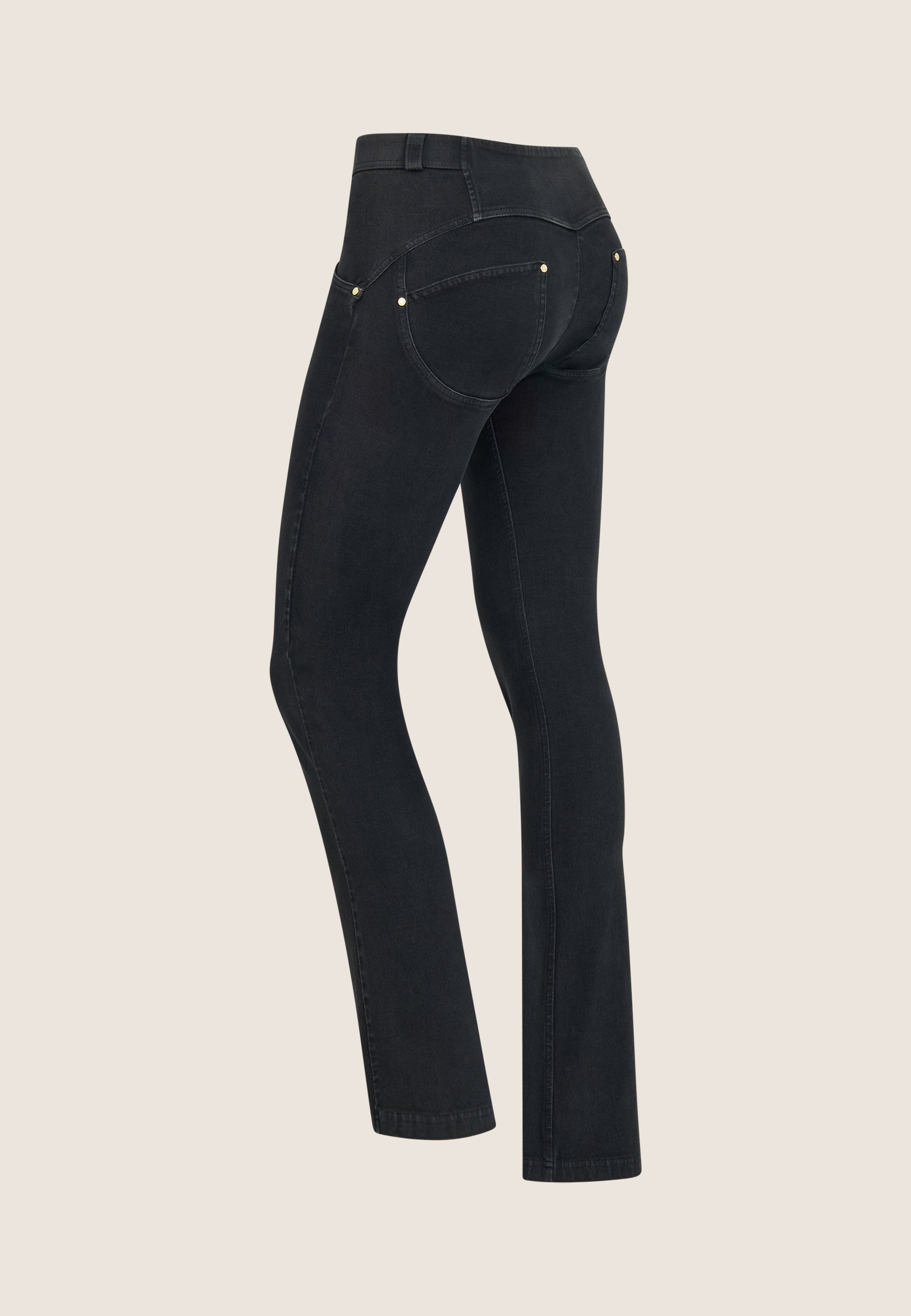 Acid-wash WR.UP® regular waist shaping jeans with a bootcut leg