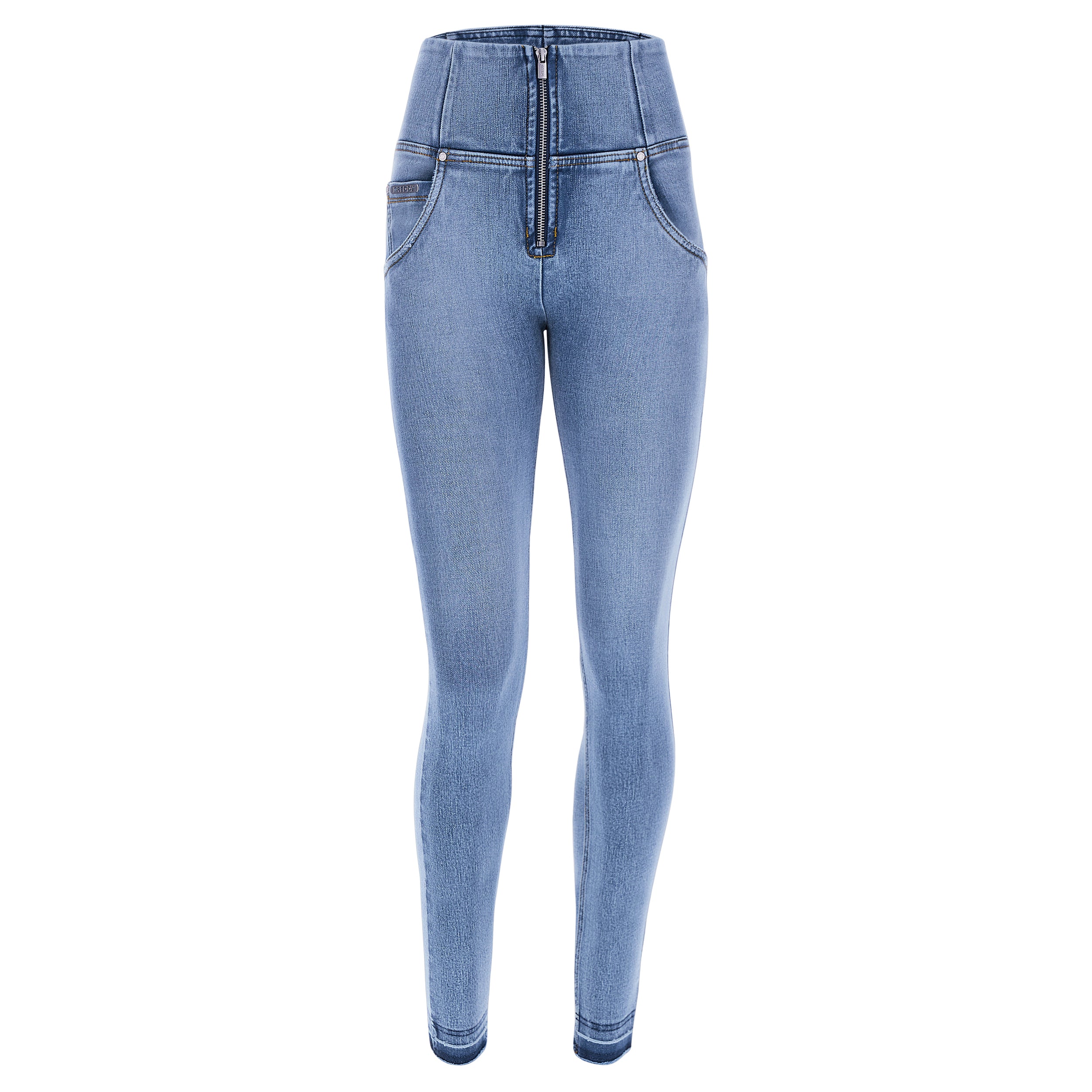 épine roll up jeans Freddy WR.UP Dark Blue Skinny Jeans + Yellow Stitching, low