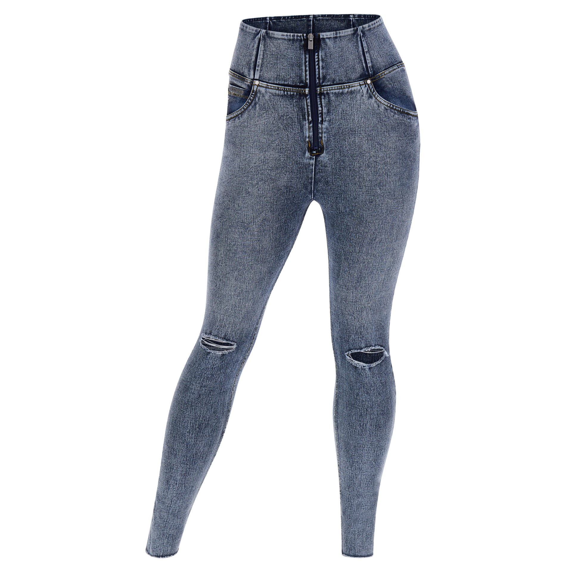 Pantalone Jeans A Vita Alta Per Curvy Jeans Push Up 7/8 Curvy Vita Alta  Denim, image size:1920x1920