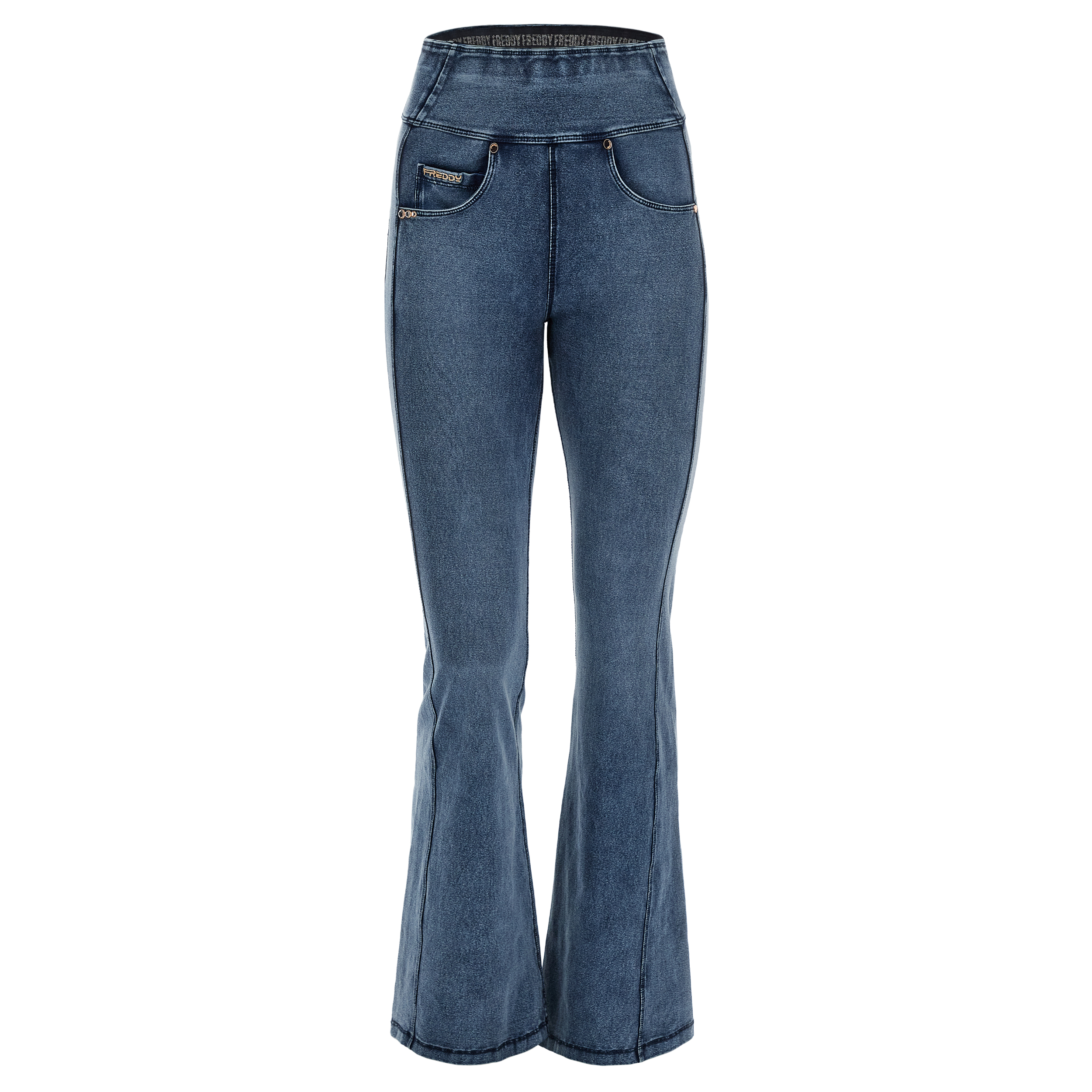 FREDDY Pantaloni N.O.W. vita alta a zampa in jersey denim eBay