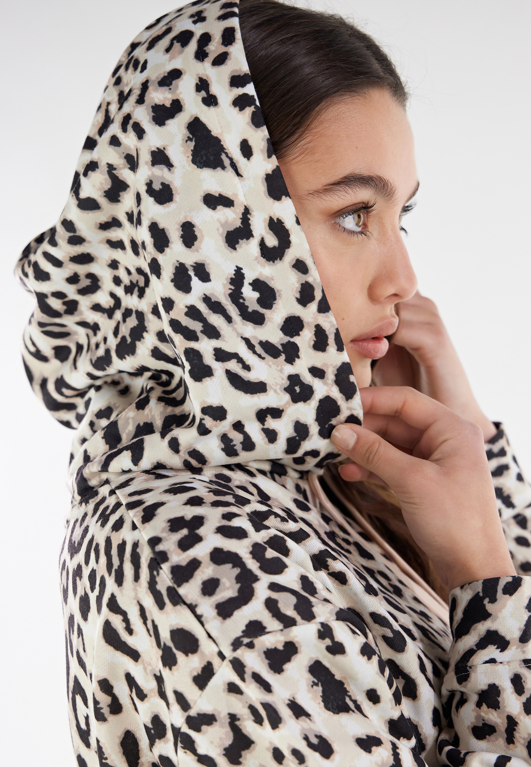 FREDDY Felpa comfort leggera leopardata con cappuccio eBay