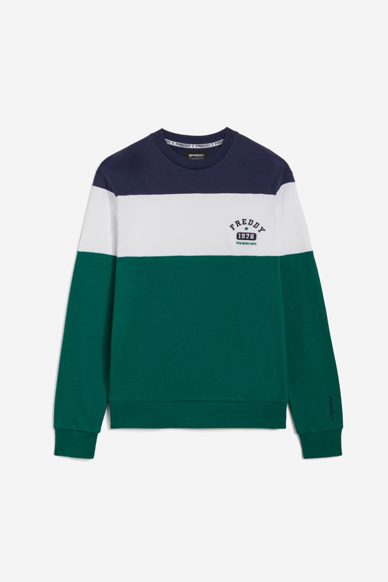 Colour block crew neck sweatshirt outlet