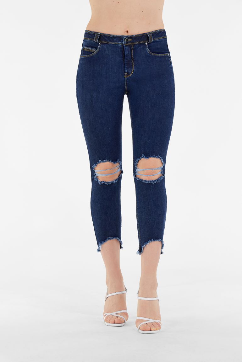 Oorlogszuchtig Amerika het beleid FREDDY BLACK 7/8 skinny jeans, ripped at the knees | Freddy Official Store