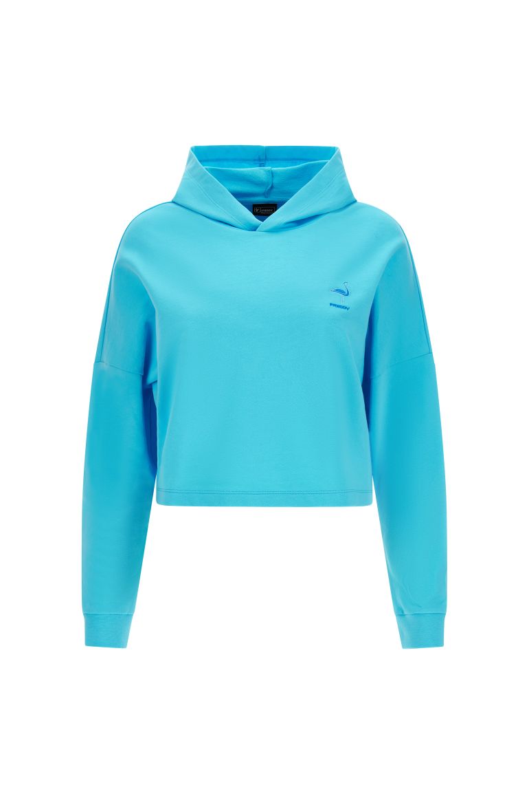 Felpa cropped con cappuccio store