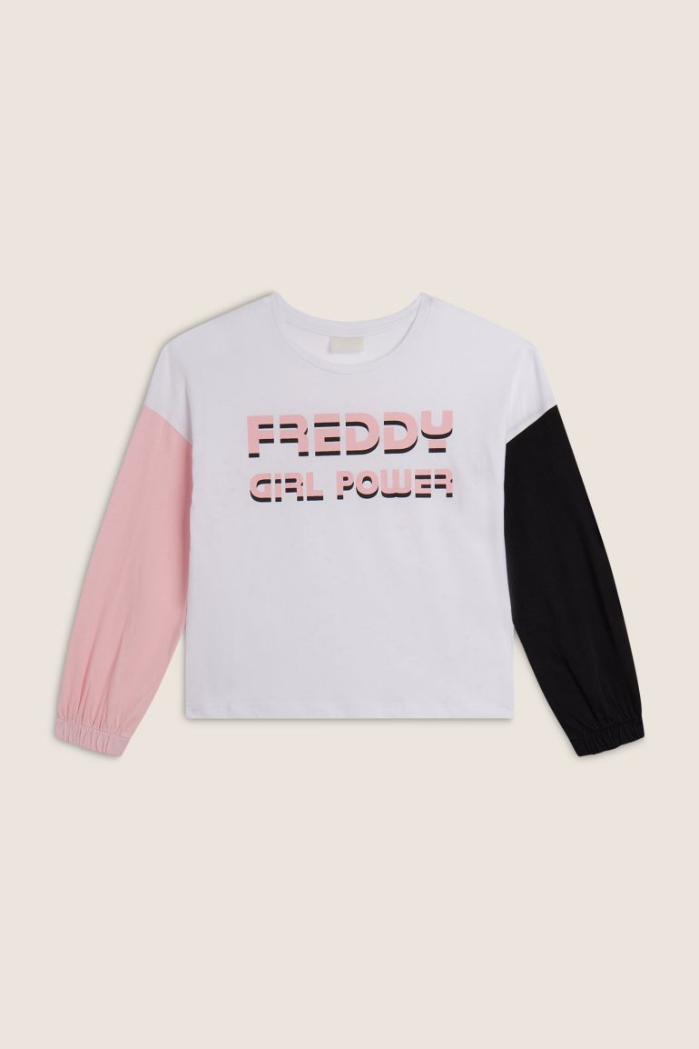 T Shirt manica lunga Bambina a Blocchi di Colore Freddy Official Store