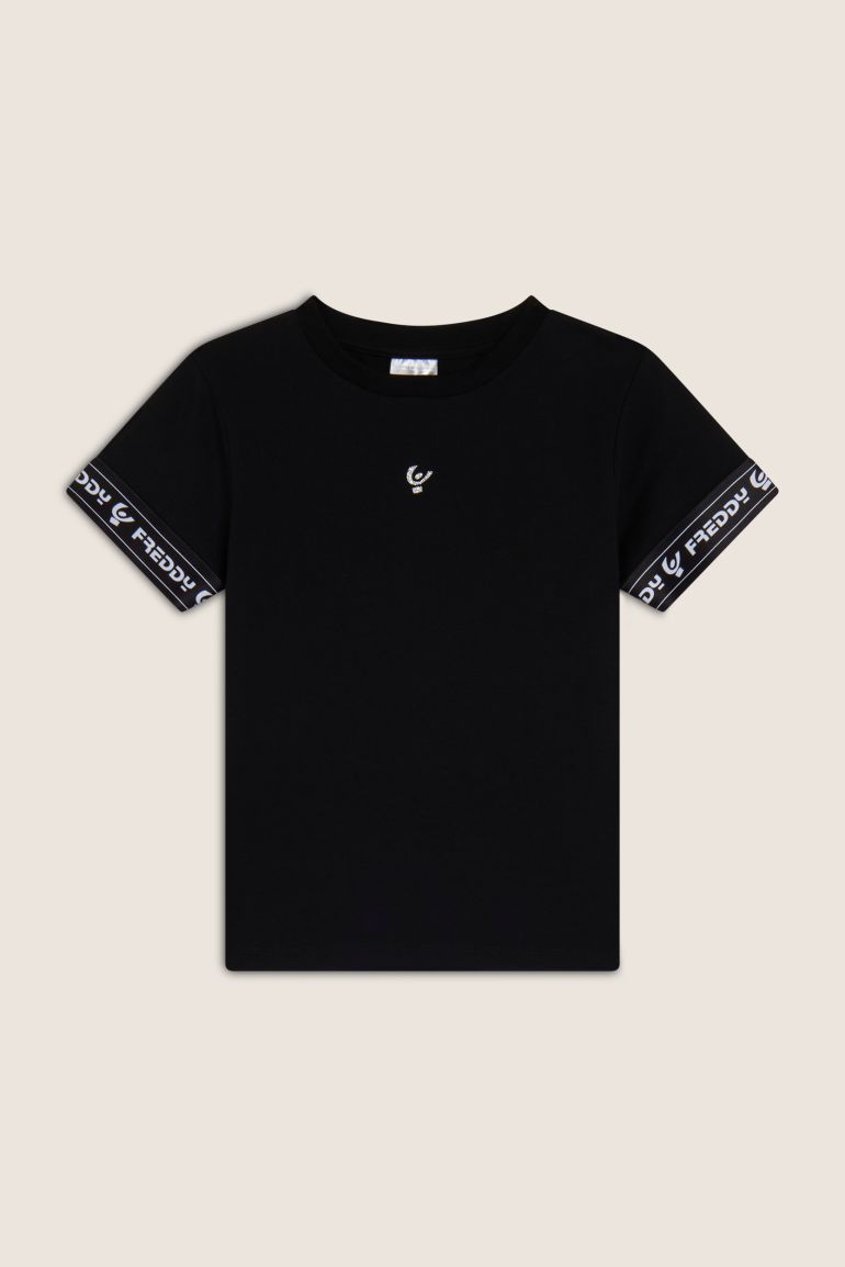 T Shirt Manica Corta Bambina con Logo Glitter Freddy Official Store