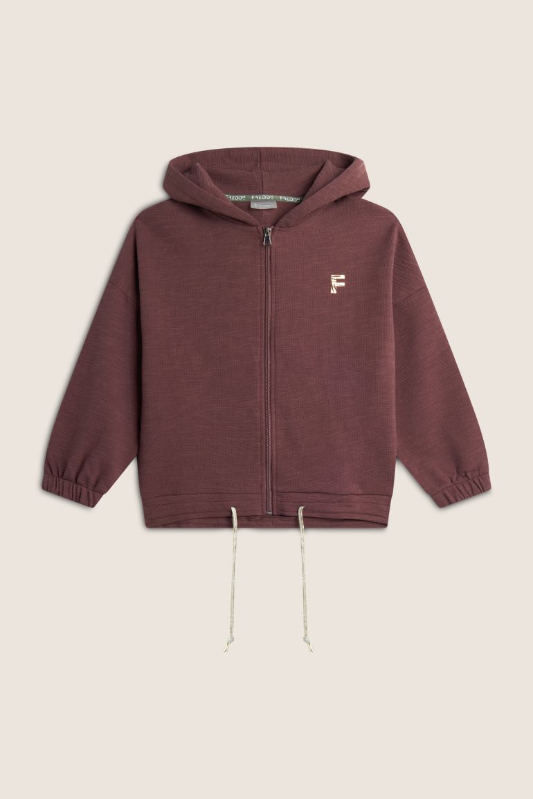 Girls Hoodie with Zip and Adjustable Waist Drawstring Freddy Official Store
