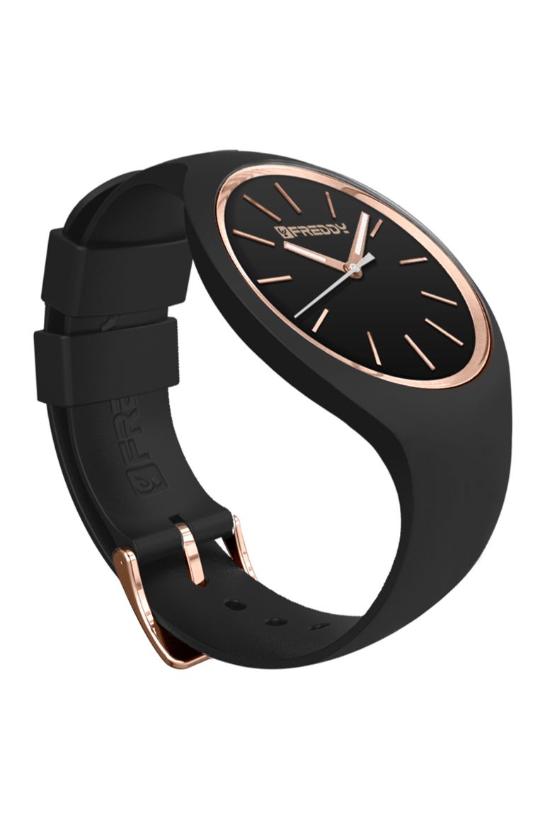 Orologio donna cinturino silicone nero e dettagli oro Freddy Official Store