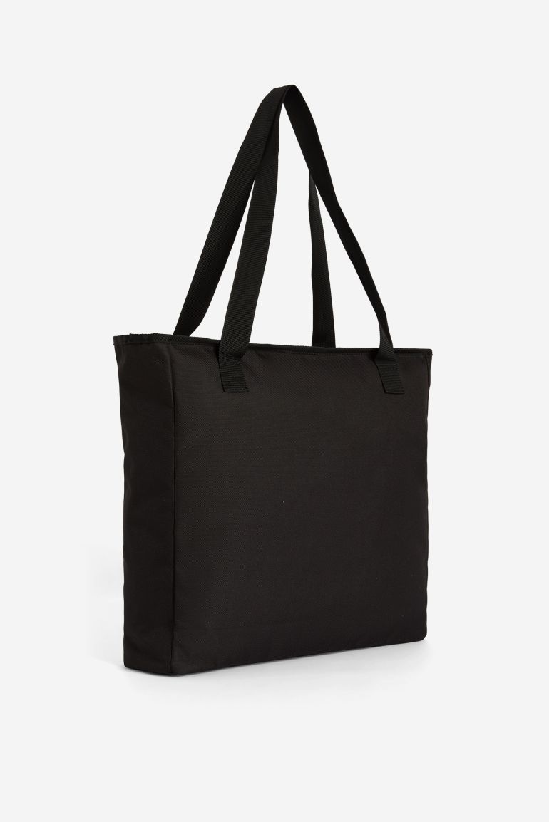 Borsa shopper in tessuto tecnico con grande logo argento Freddy Official Store