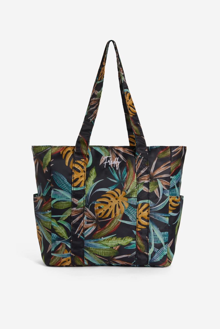 Borsa shopper stampa foliage tropical con tasche laterali Freddy Official Store