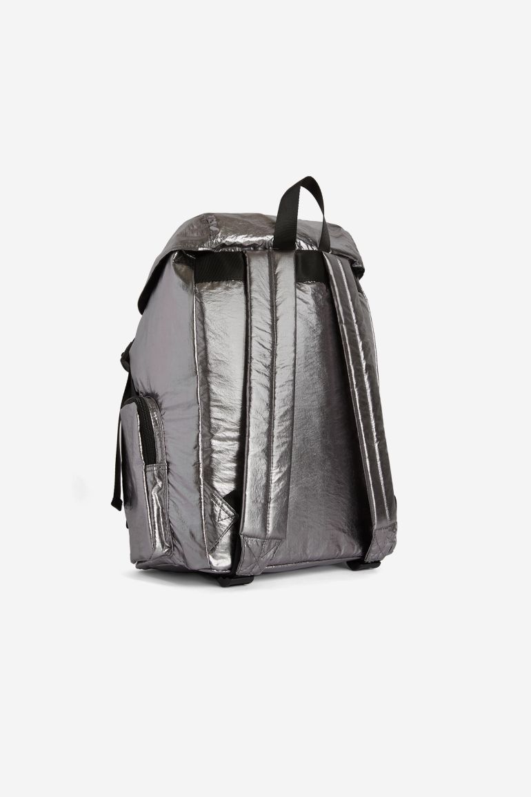 Silver metallic backpack best sale