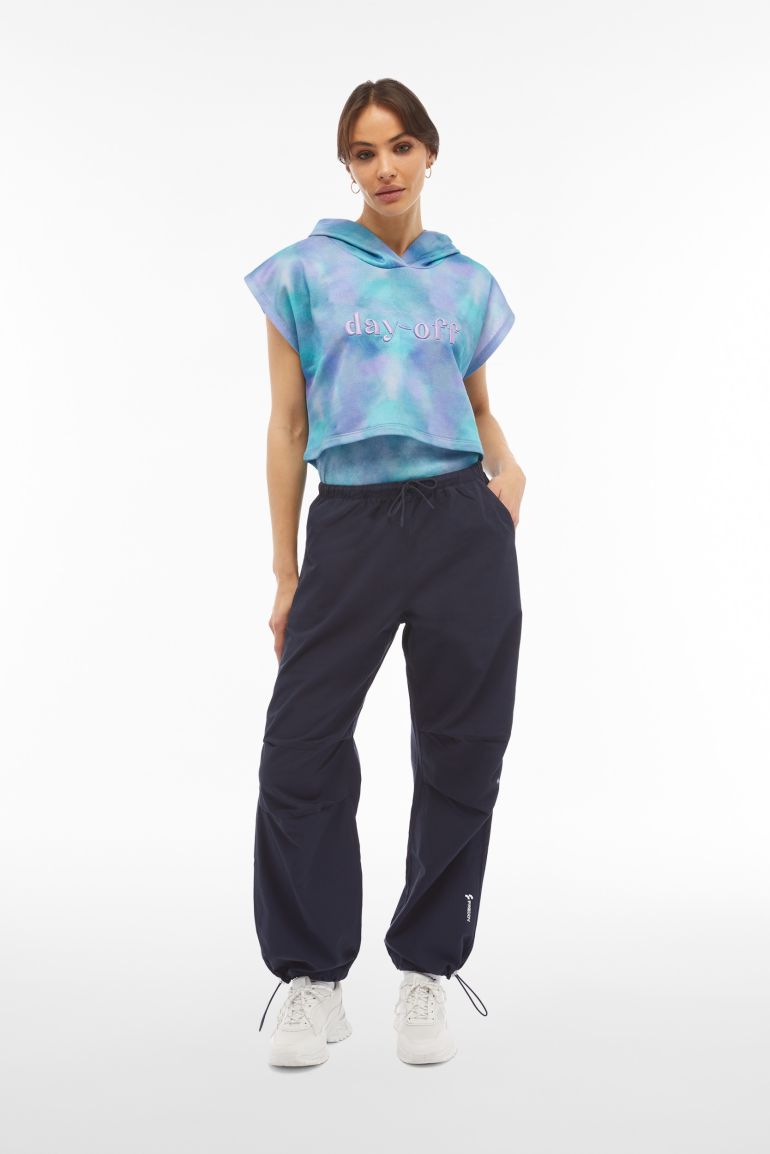 Tie dye cropped sleeveless sweatshirt with raw edges Freddy Official Store
