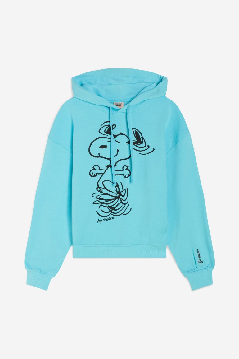 Felpa donna oversize con cappuccio e grafica Snoopy Freddy Official Store