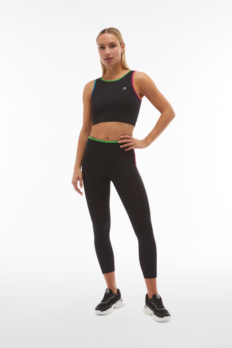 Medium support athletic top with colourful trim Freddy Official Store