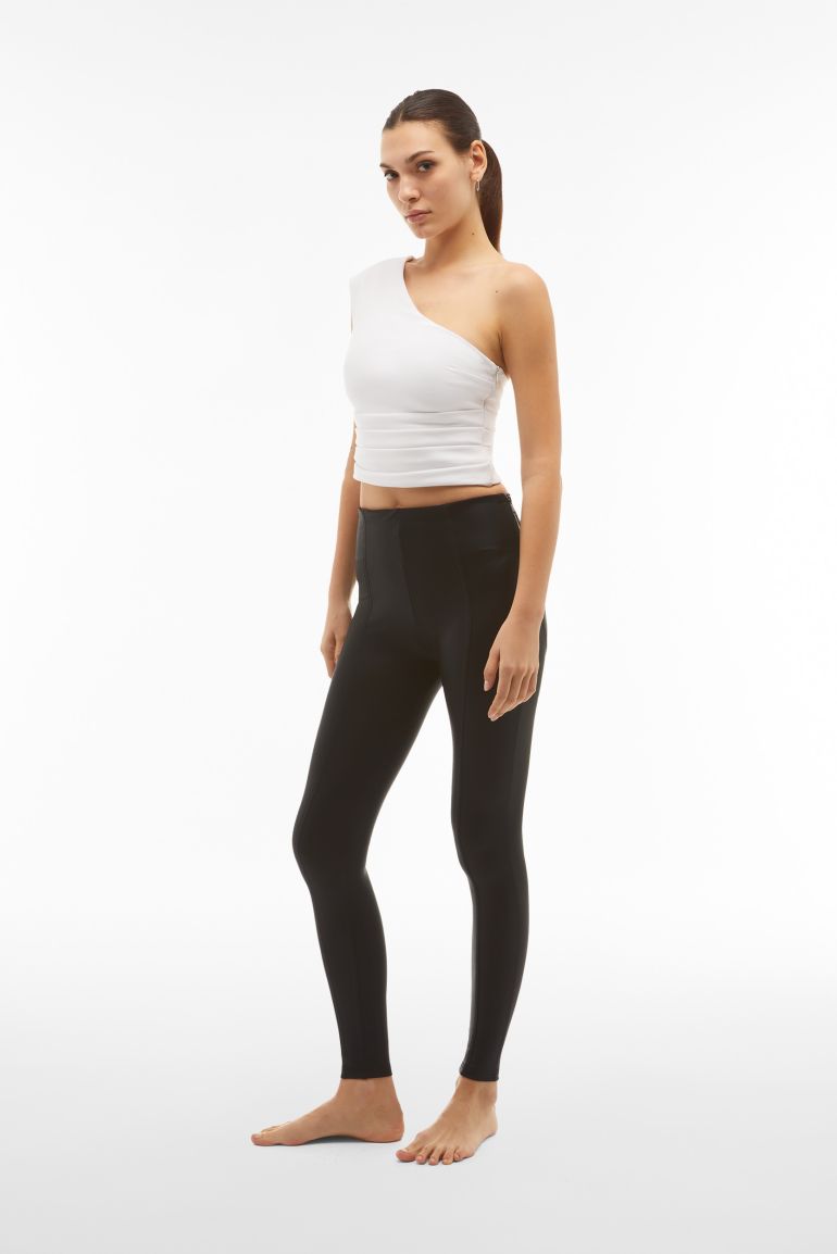 High waist WR.UP shaping trousers in shiny wet look fabric Freddy Official Store