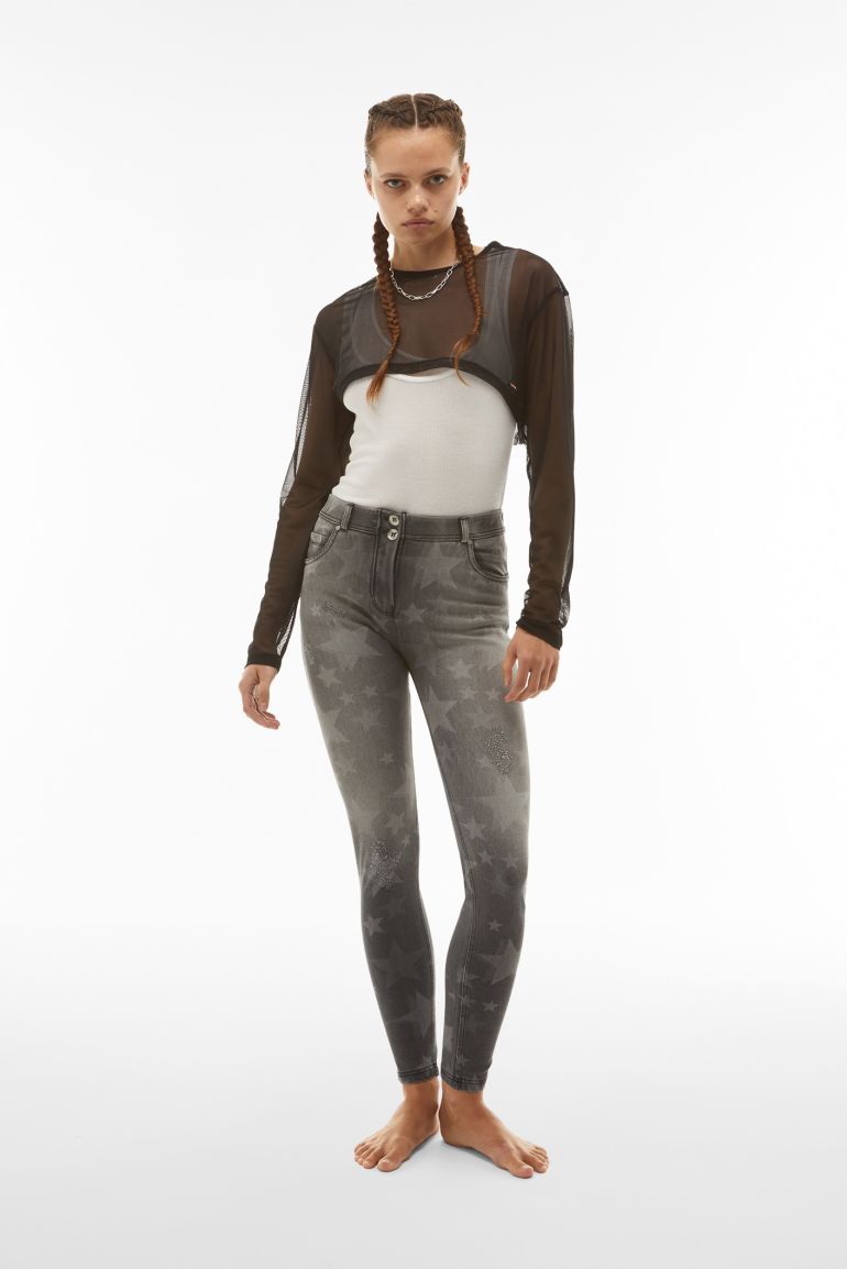 Shuttle woven WR.UP jeans with a star print and distressed details Freddy Official Store