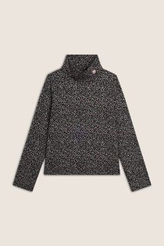 Felpa donna in viscosa stampa leopardata con collo alto Freddy Official Store