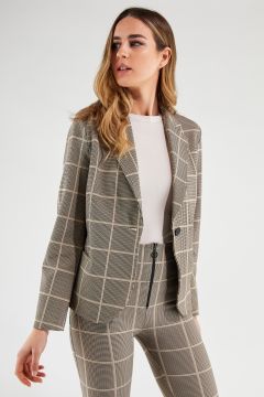 pink plaid suit women's
