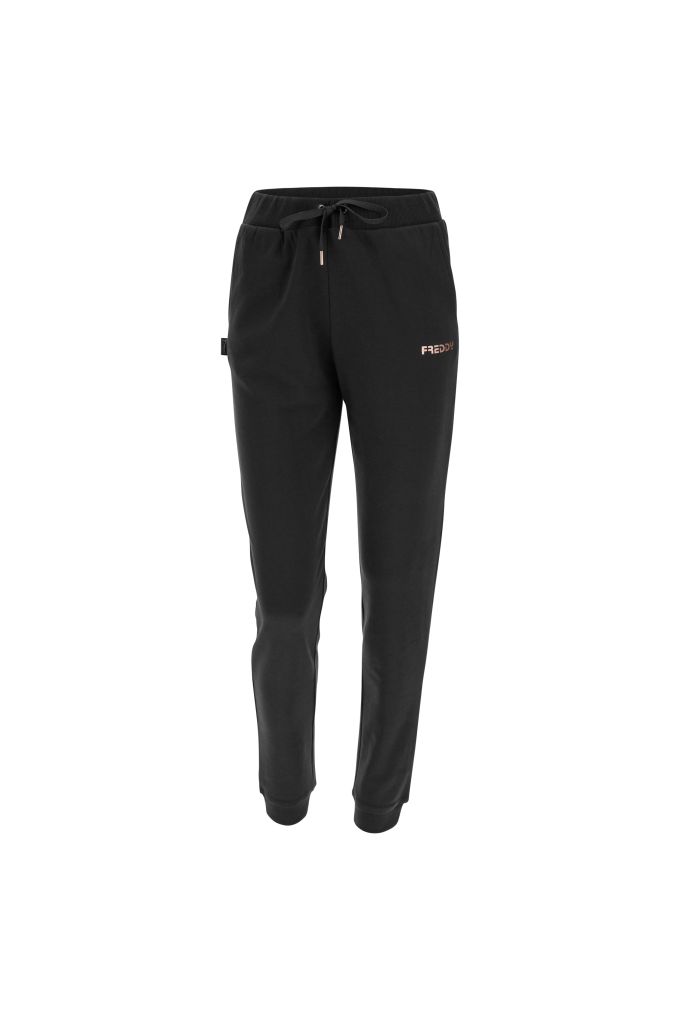 Pantaloni sportivi in felpa con coulisse e fondo a polsino