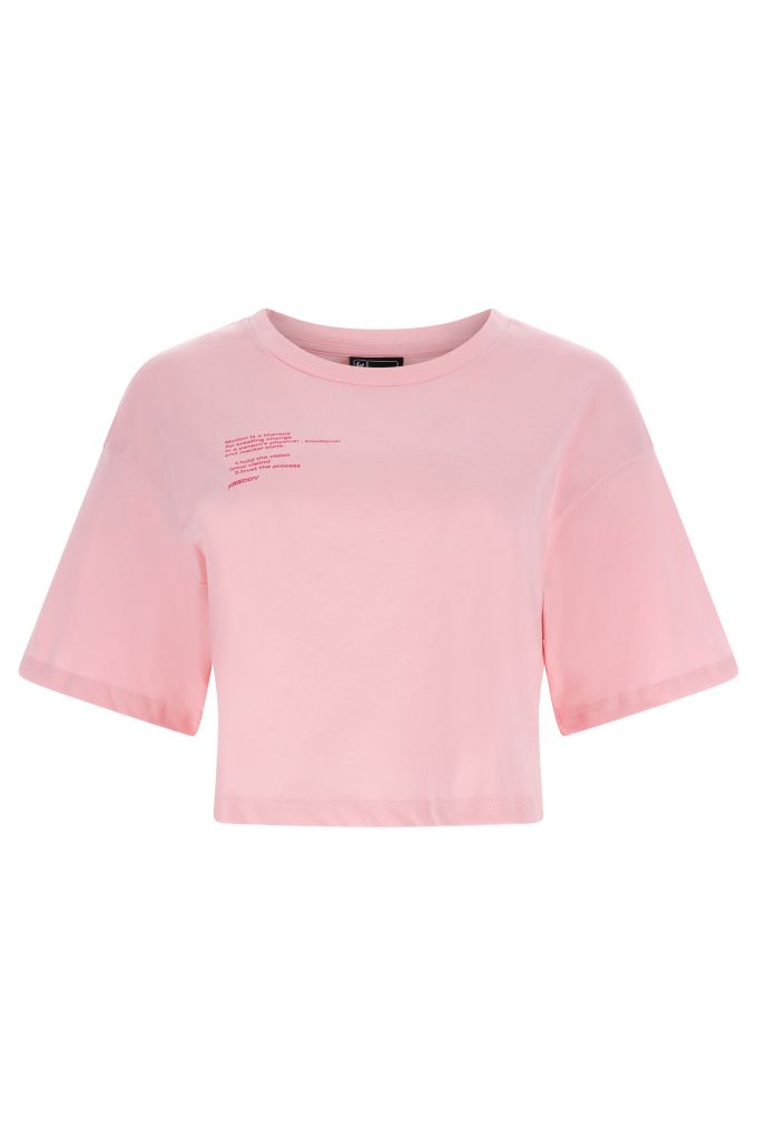 Comfort-fit cropped t-shirt with printed text