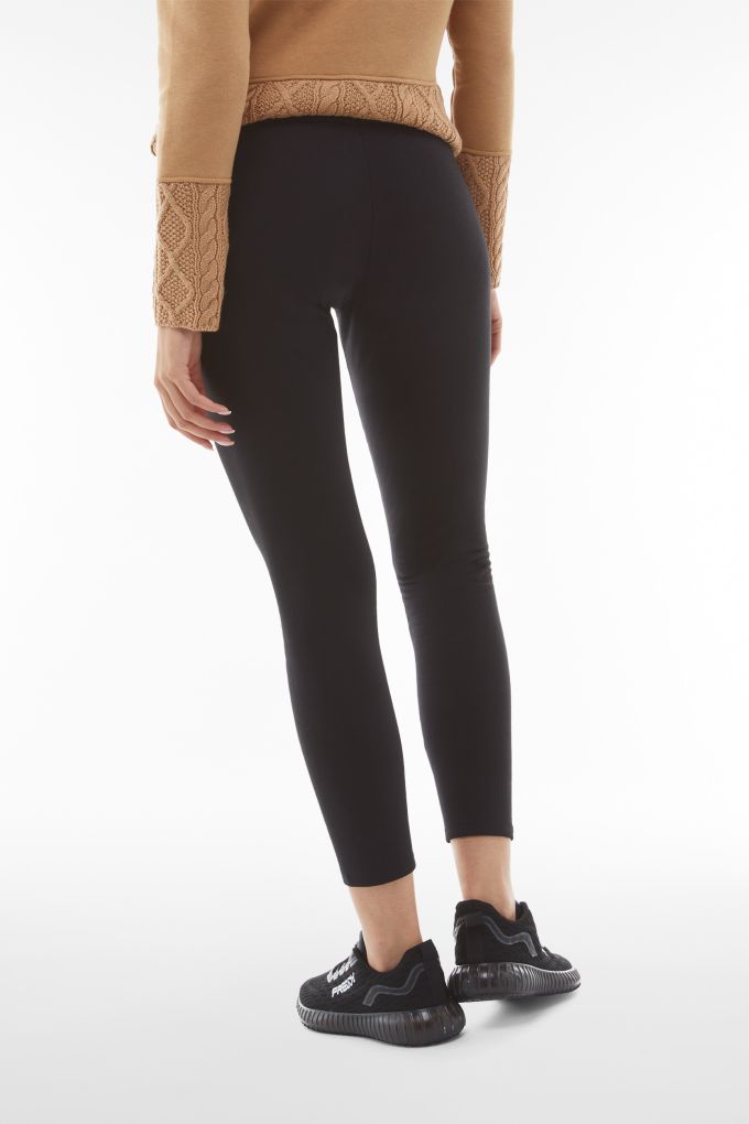 Pull&Bear jersey leggings with drawstring in black