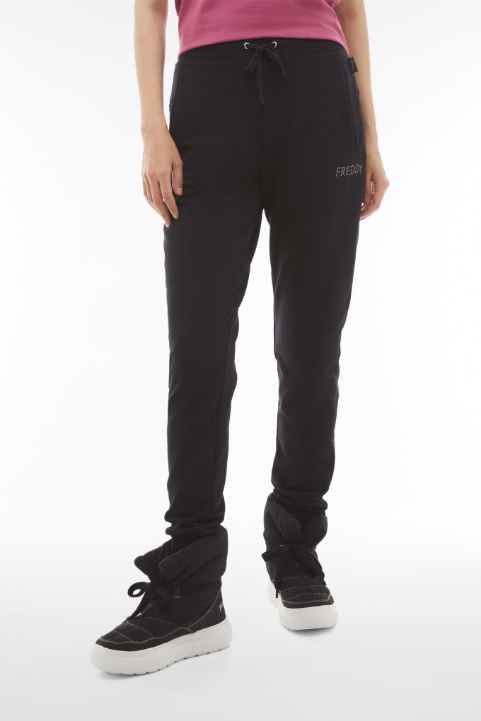 Straight-legged Joggers - Gray melange - Ladies