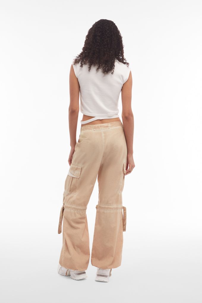 Seamless Hem Jeans in Khaki - Trousers