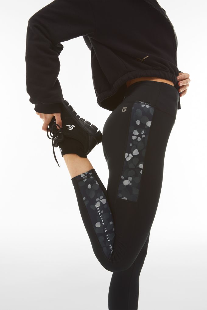 High-waistband ankle-length seamless leggings with ribbed details