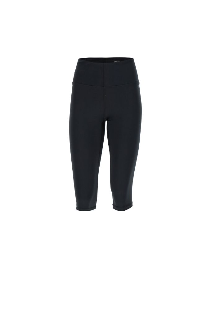 High-waistband ankle-length seamless leggings with ribbed details