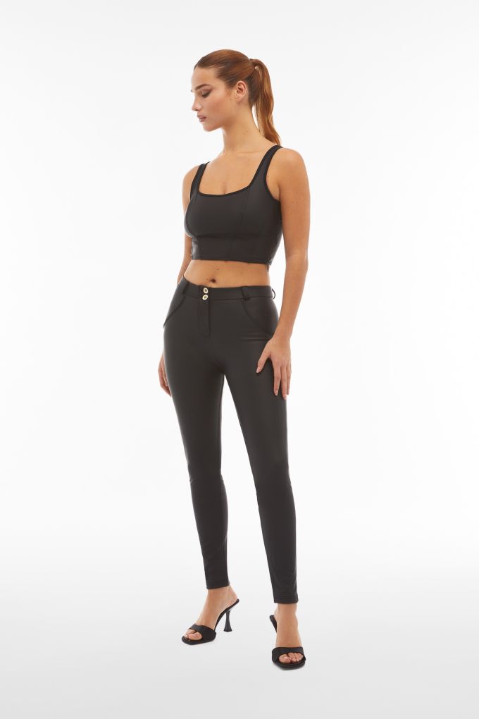 WR.UP® skinny push up jersey drill trousers with super high waist