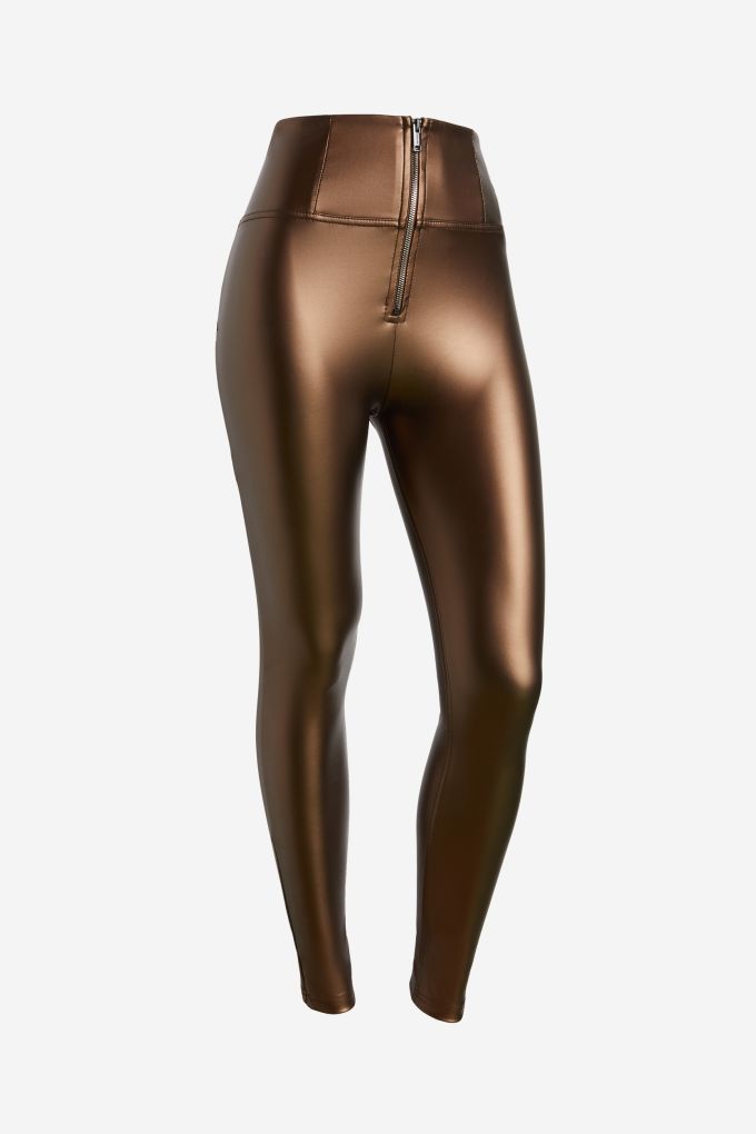 Freddy Faux Leather Pants with Push Up Effect Brown Freddy