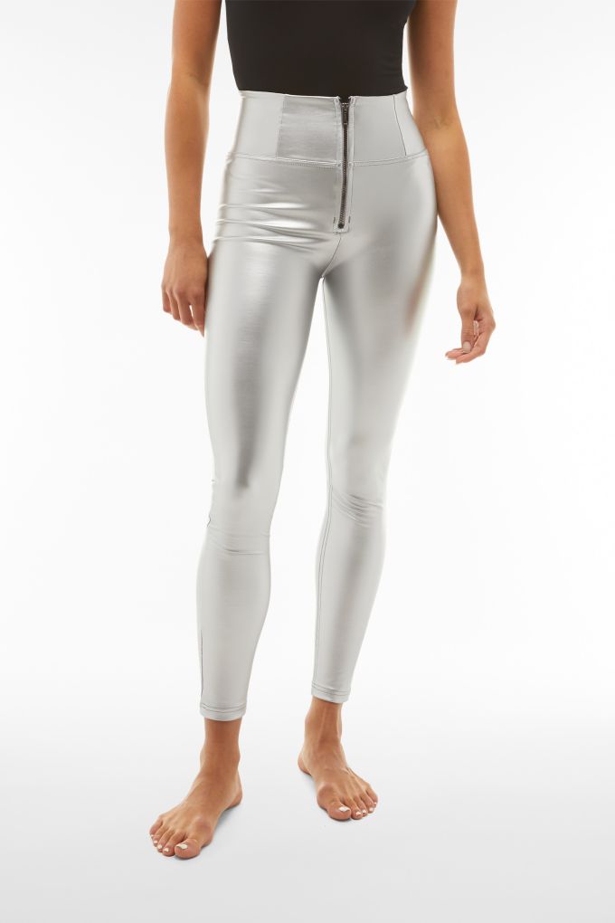 Freddy WR.UP® Shaping Effect Regular Rise Pants Super Skinny Faux Leather  Silver