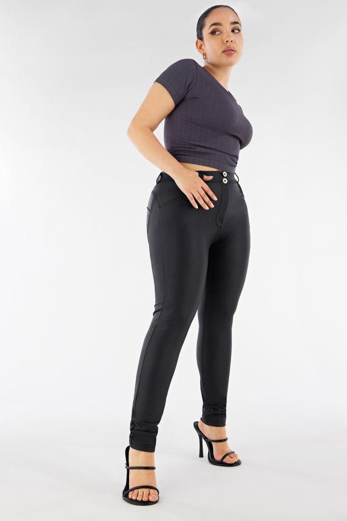 Freddy Faux Leather Pants with Push-Up Effect Curvy