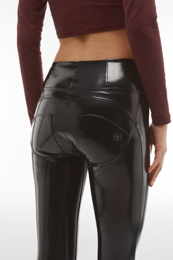 Freddy Faux Leather Pants with Push-Up Effect Black