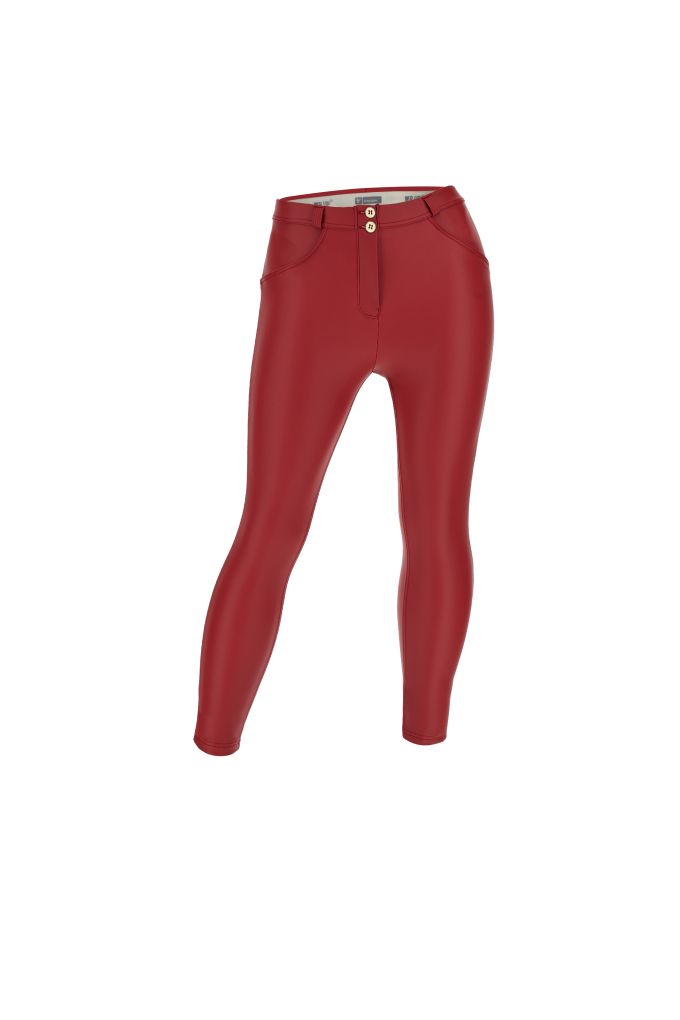 Freddy Faux Leather Pants with Push-Up Effect Red