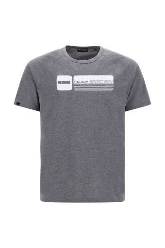T-shirt 100 % coton avec manches raglan et imprimé en contraste