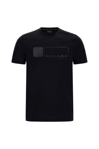 T-shirt gris mélangé avec imprimé noir brillant