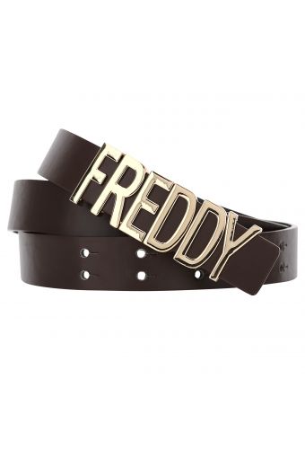 Faux leather belt with a “Freddy” buckle