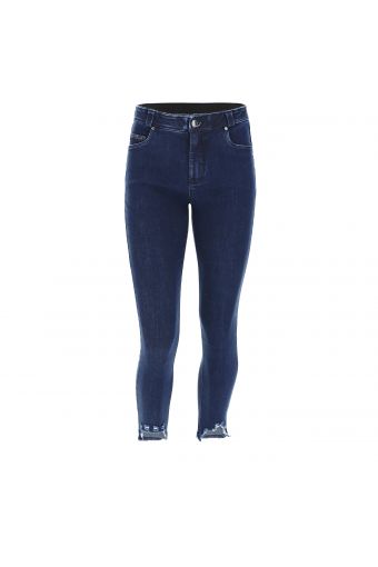 Ankle-length light-wash denim FREDDY BLACK jeans with frayed hems