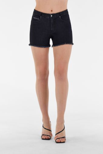 FREDDY BLACK jeans shorts with fringed bottom