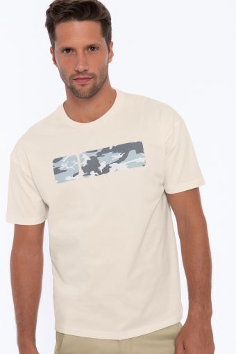 T-shirt with a maxi grey camouflage No Logo logo