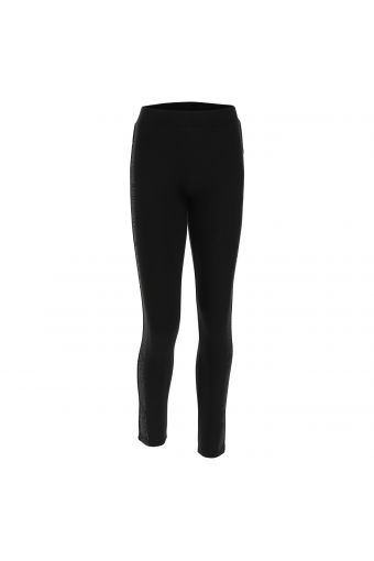 Workout leggings with a lateral logo and sequin panel