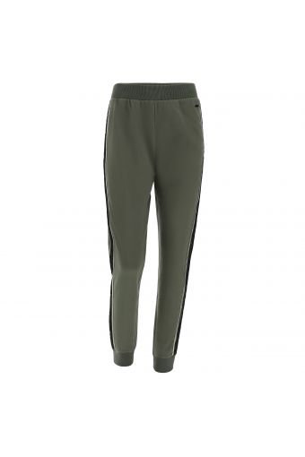 Fleece trousers with lateral lace and lurex bands