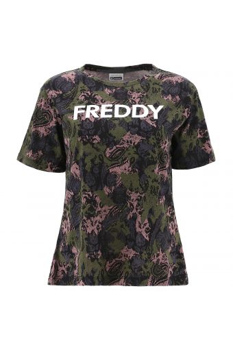 Paisley-camouflage t-shirt with a FREDDY print