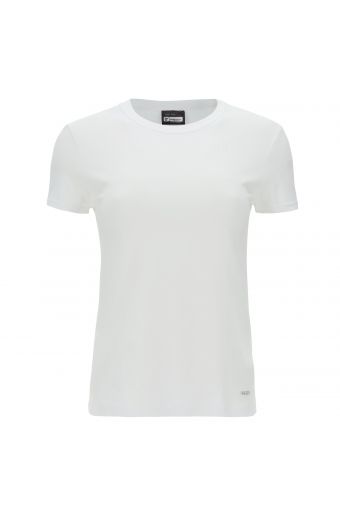 White slim-fit stretch jersey t-shirt