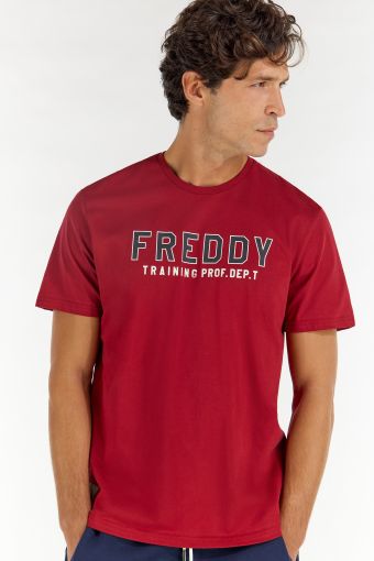 Short sleeve comfort-fit t-shirt with a FREDDY TRAINING print