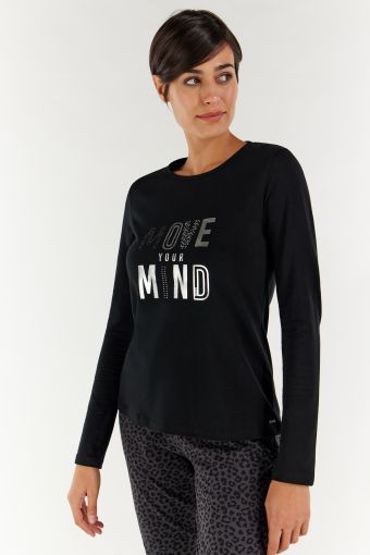 Long sleeve t-shirt with a mixed-media MOVE YOUR MIND print