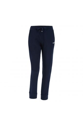 Tapered trousers in brushed fleece with a peachskin outer face