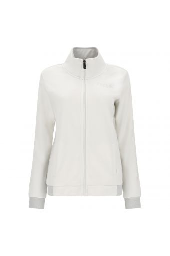 Zip-front sweatshirt with ribbed silver lurex details